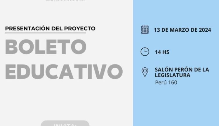 Presentación del proyecto de ley del boleto educativo en la Ciudad